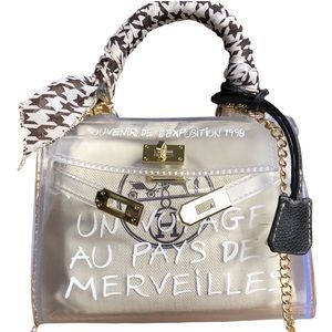 Authentic Hermes Dust bag inside purse crossbody chain lock & key. Kelly Jelly